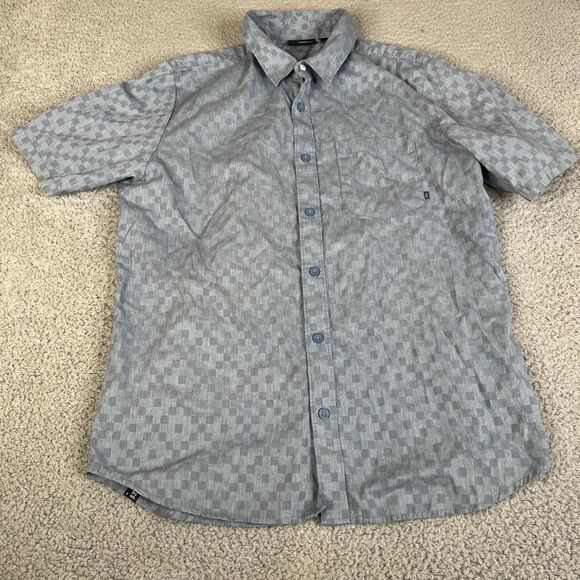 Lot of 2 Vans Shirt Men Medium Blue Red Plaid Button Pocket Surfer Skater School - Picture 3 of 16